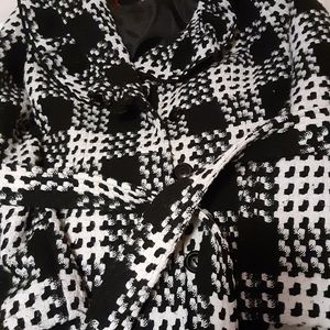 Black White Pea Coat